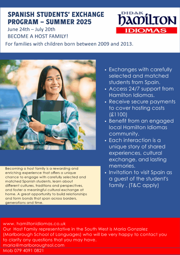 SPANISH STUDENTS' EXCHANGE PROGRAM – SUMMER 2025